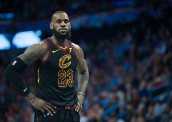 OKLAHOMA CITY, OK - FEBRUARY 13: Cleveland Cavaliers Forward LeBron James (23) taking a moment to think before shooting a free throw versus Oklahoma City Thunder on February 13, 2018 at Chesapeake Energy Arena Oklahoma City, OK (Photo by Torrey Purvey/Icon Sportswire)