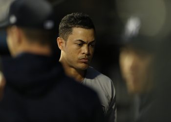 Queens, NY - June 10, 2018 - Citi Field: Giancarlo Stanton (27) of the New York Yankees during a regular season Sunday Night Baseball game
(Photo by Allen Kee / ESPN Images)