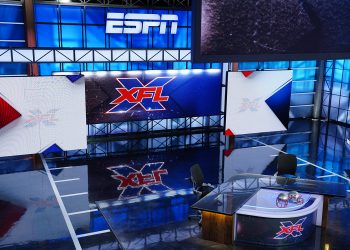 Bristol, CT - May 3, 2019 - Studio W: XFL helmets
(Photo by Melissa Rawlins / ESPN Images)