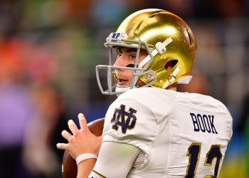 Arlington, TX - December 29, 2018 - AT&T Stadium: Ian Book (12) of the University of Notre Dame Fighting Irish during the 2018 Goodyear Cotton Bowl Classic
(Photo by Phil Ellsworth / ESPN Images)