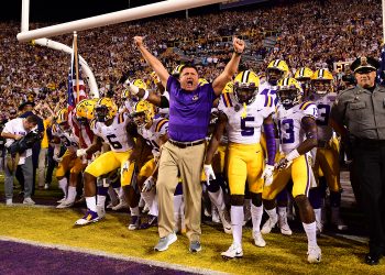Baton Rouge, LA - November 3, 2018 - Tiger Stadium: Coach Ed Orgeron of the Louisiana State University Tigers during a regular season game
(Photo by Phil Ellsworth / ESPN Images)