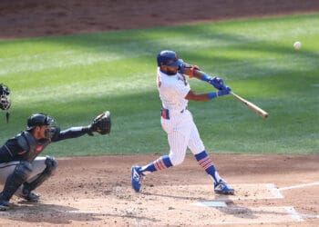 Queens, NY - July 25, 2020 - Citi Field: Amed Rosario (1) of the New York Mets during a regular season game
(Photo by Allen Kee / ESPN Images)
