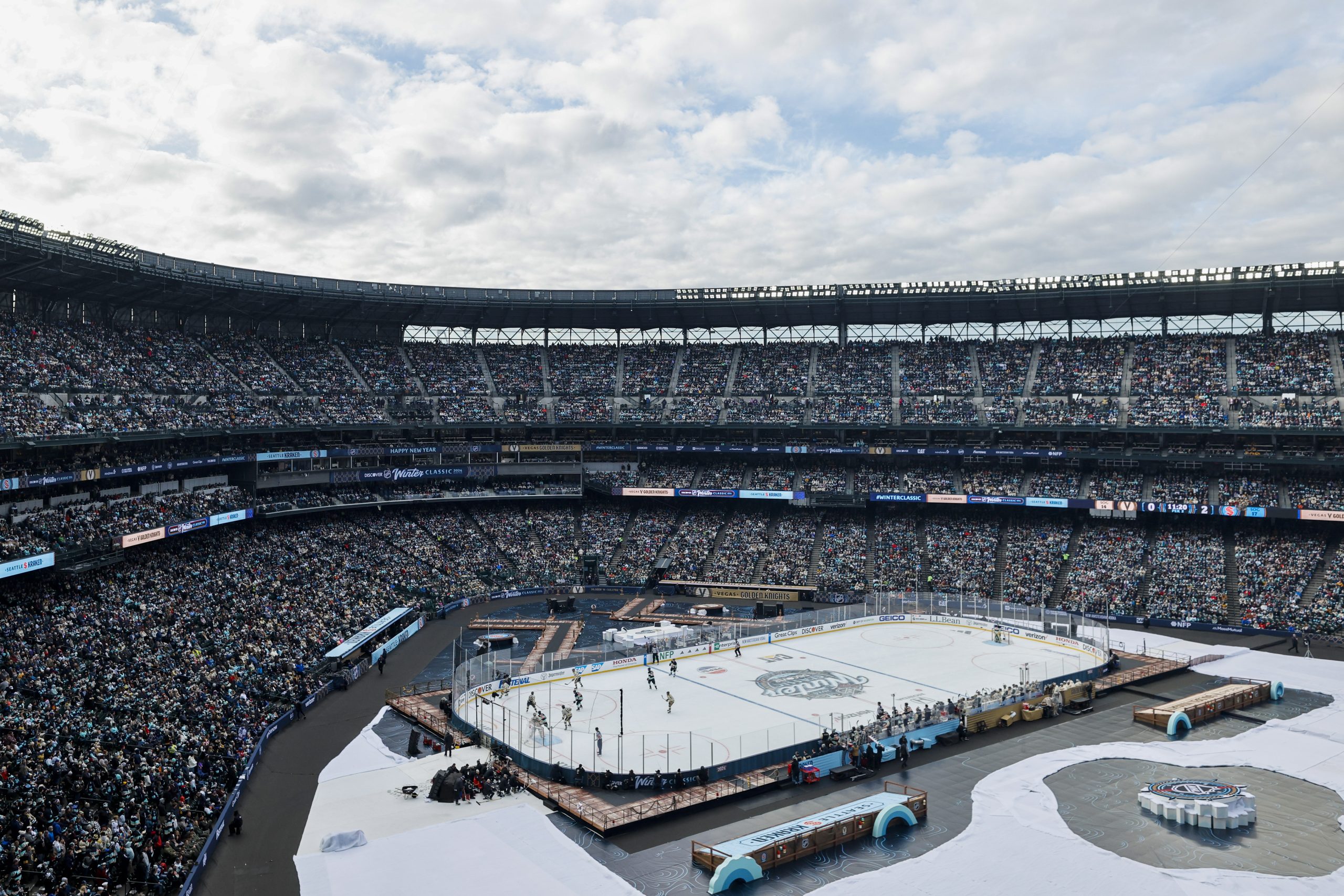 2024 NHL Winter Classic Puck – Seattle Kraken Vs Vegas Golden Knights (Chance Vs Buoy Duel) – Inglasco Official Merch