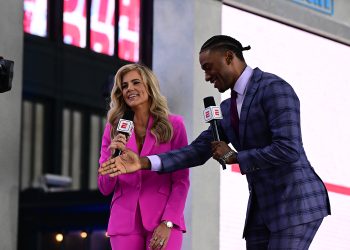 Kansas City, MO - April 27, 2023 - Union Station: Robert Griffin III and Sam Ponder during the 2023 NFL Draft.
(Photo by Joshua R. Gateley / ESPN Images)