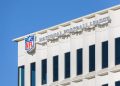 2YMP04D The National Football League West Coast Office is located outside of Sofi Stadium in Inglewood CA, in the Los Angeles suburbs.