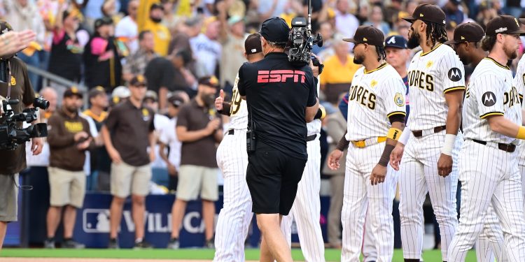 San Diego, CA - October 1, 2024 - Petco Park: ESPN cameraman during game one of the 2024 National League Wild Card.
(Photo by Scott Clarke / ESPN Images)