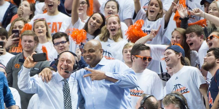 ESPN's Dick Vitale and former Auburn basketball player Charles Barkley at Auburn Arena in Auburn, Ala., on Saturday, Jan. 19, 2019. Kentucky leads Auburn 35-27 at halftime. 

Jc Mbbak 10