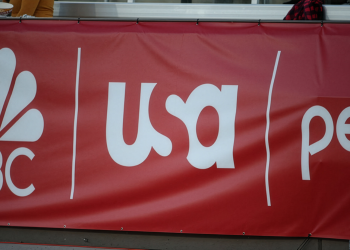 BIRMINGHAM, AL - APRIL 18: The USA network logo is displayed during the USFL game between the Pittsburgh Maulers and Tampa Bay Bandits  on April 18, 2022 at Protective Stadium in Birmingham, Alabama. (Photo by Michael Wade/Icon Sportswire)