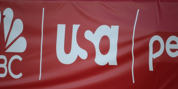 BIRMINGHAM, AL - APRIL 18: The USA network logo is displayed during the USFL game between the Pittsburgh Maulers and Tampa Bay Bandits  on April 18, 2022 at Protective Stadium in Birmingham, Alabama. (Photo by Michael Wade/Icon Sportswire)