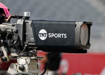 TEMPE, AZ - NOVEMBER 15: The TNT Sports logo on a TV camera before the college football game between the West Virginia Mountaineers and the Arizona State Sun Devils on November 15, 2025 at Mountain America Stadium in Tempe, Arizona. (Photo by Kevin Abele/Icon Sportswire)