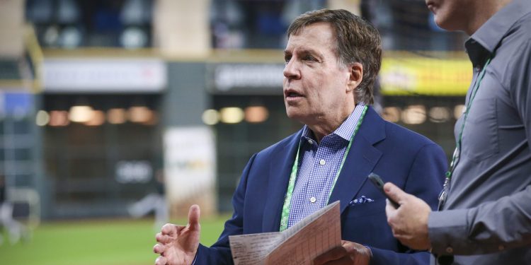 Oct 8, 2021; Houston, Texas, USA; MLB TV announcer Bob Costas before the game between the Houston Astros and the Chicago White Sox in game two of the 2021 ALDS at Minute Maid Park. Mandatory Credit Troy Taormina-USA TODAY Sports