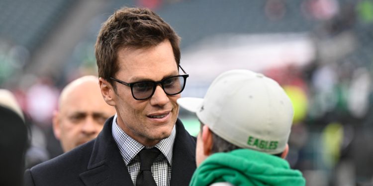 PHILADELPHIA, PA - JANUARY 11: Tom Brady is shown before the NFL Wild Card game between the San Fransisco 49ers and the Philadelphia Eagles on January 11th, 2026 at Lincoln Financial Field in Philadelphia, PA. (Photo by Terence Lewis/Icon Sportswire)