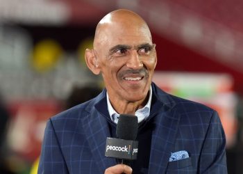 Oct 19, 2025; Santa Clara, California, USA; NBC Sports commentator Tony Dungy after the game between the San Francisco 49ers and the Atlanta Falcons at Levi's Stadium. Mandatory Credit: Darren Yamashita-Imagn Images