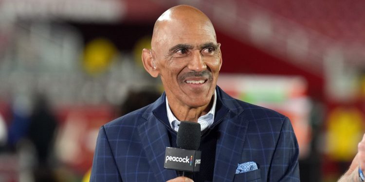 Oct 19, 2025; Santa Clara, California, USA; NBC Sports commentator Tony Dungy after the game between the San Francisco 49ers and the Atlanta Falcons at Levi's Stadium. Mandatory Credit: Darren Yamashita-Imagn Images