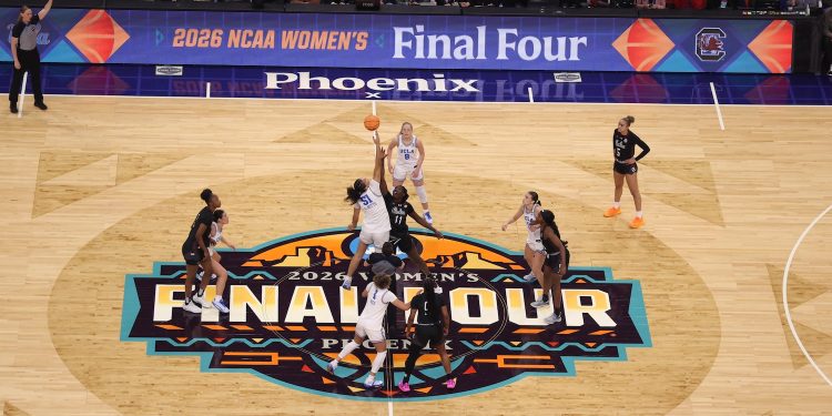 Phoenix, AZ -  April 5, 2026 - Mortgage Matchup Center:  during the 2026 NCAA Women's Final Four championship game.
(Photo by Jeremy Chen / ESPN Images)