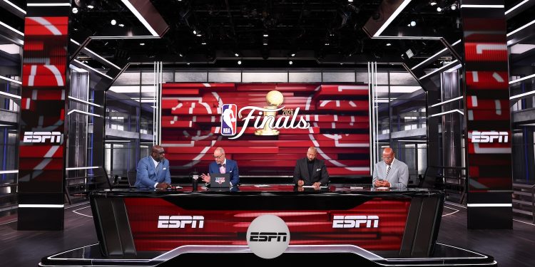 Atlanta, GA - March 7, 2026 - Turner Studios: Shaquille O'Neal , Ernie Johnson, Kenny Smith, and Charles Barkley during the 2026 NBA marketing campaign featuring Inside the NBA on ESPN.
(Photo by Allen Kee / ESPN Images)