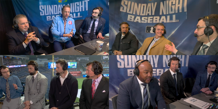 Various screenshots from Sunday Night Baseball via NBC Sports' YouTube channel.