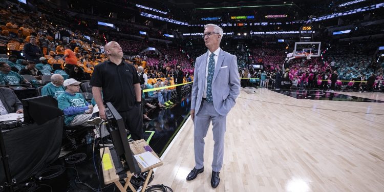 San Antonio, TX - June 3, 2026 - Frost Bank Center:  Mike Breen prior to game one of the 2026 NBA Finals.
(Photo by Ben Solomon / ESPN Images)