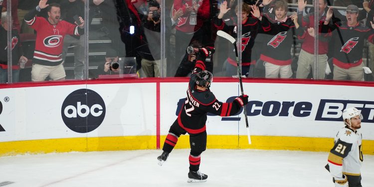 Raleigh, NC - June 4, 2026 - Lenovo Center: Logan Stankoven (22) of the Carolina Hurricanes during game two of the 2026 Stanley Cup Final.
(Photo by Phil Ellsworth / ESPN Images)