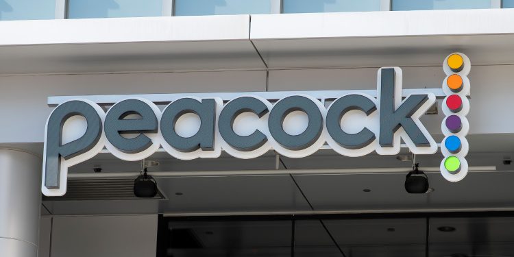 The Peacock logo is pictured in Los Angeles, Calif. Courtesy: Derek Futterman, Sports Media Watch