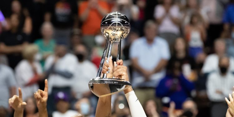 Uncasville, CT - September 18, 2022 - Mohegan Sun Arena: The 2022 WNBA Finals trophy.
(Photo by Tammy McManaway / ESPN Images)