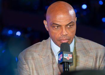 Charles Barkley is pictured at the 2026 NBA Finals. Courtesy: Derek Futterman, Sports Media Watch